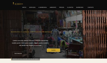 Página inicial do site Navalha de Bronze: barbearia VIP