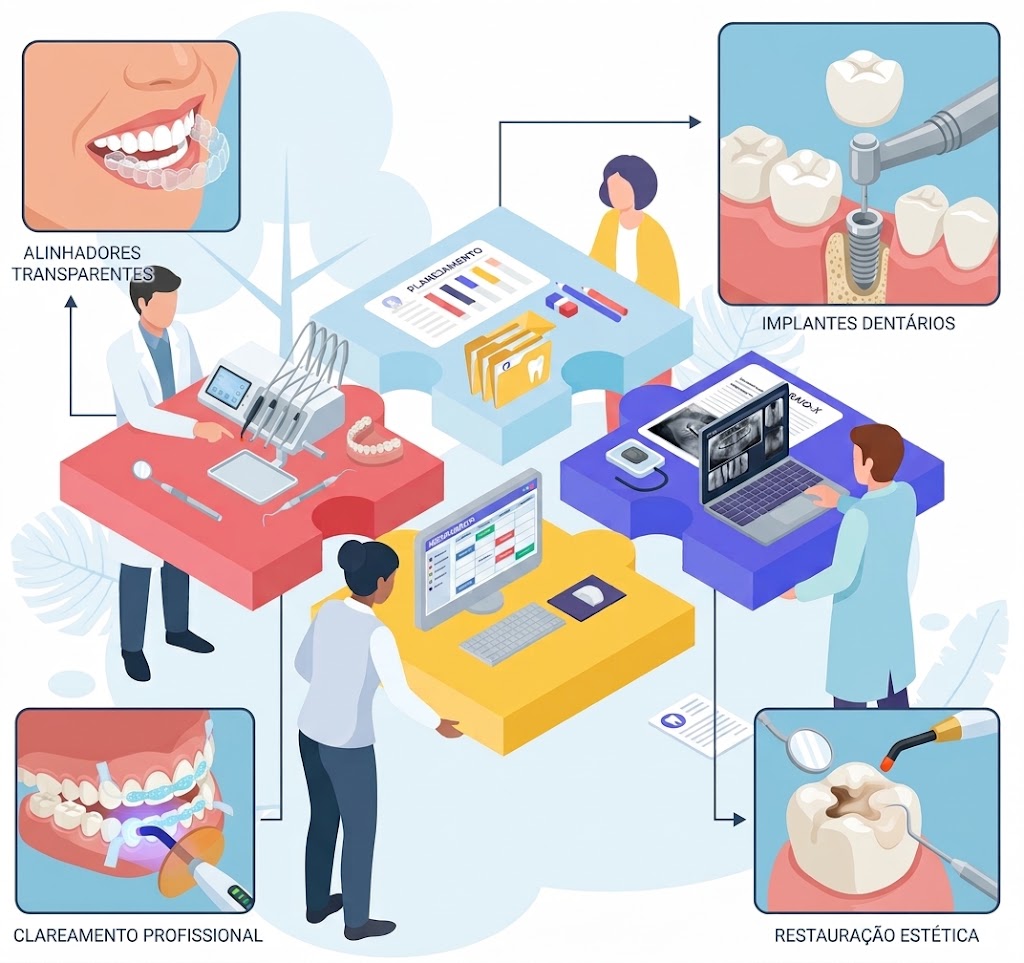 Consultório odontológico moderno da Sorriso Real Odontologia